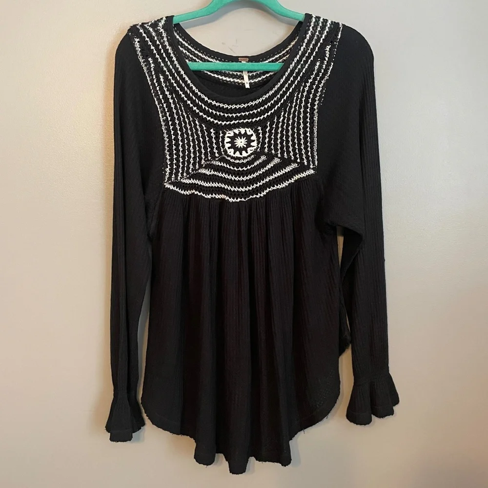 EUC Free People Soul Mate Bohemian Crochet Top Size Medium